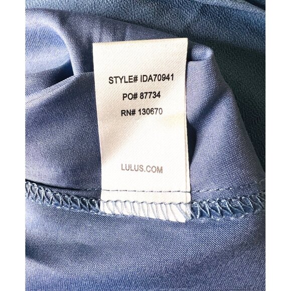 Lulus Light Blue Maxi Evening Gown With Spaghetti Straps & Flowing Skirt Medium - Picture 5 of 6